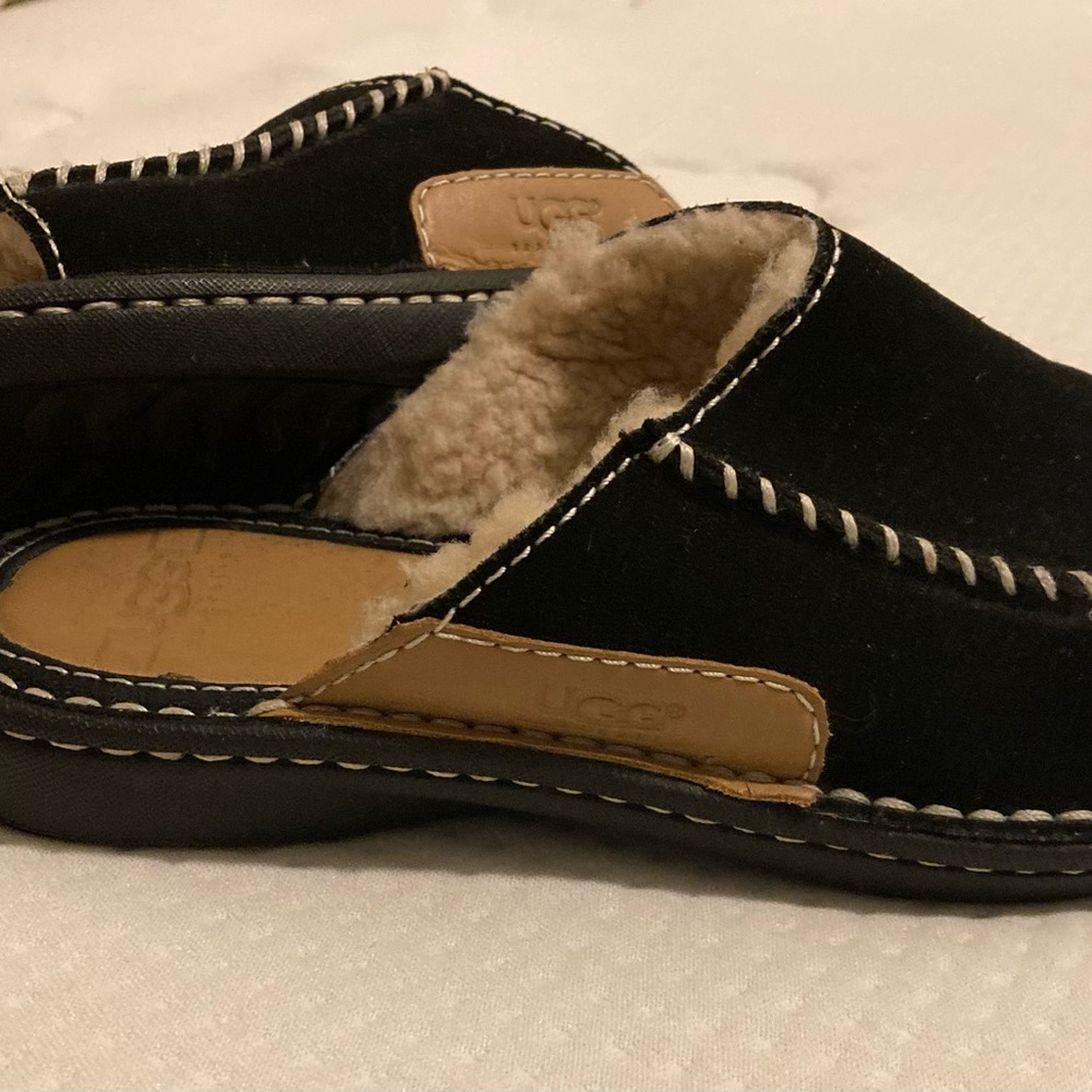 UGG Black Shearling Slippers